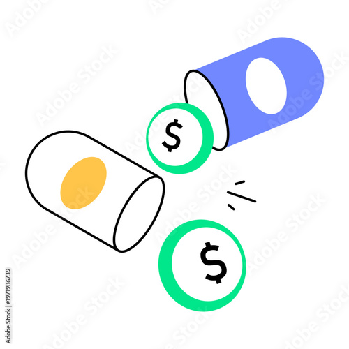 Flat style icon representing wealth