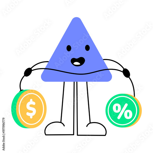 Flat style icon representing profit balancing