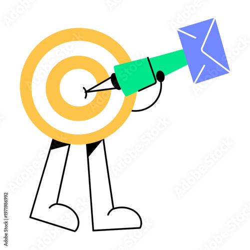 A flat style icon showing sales target