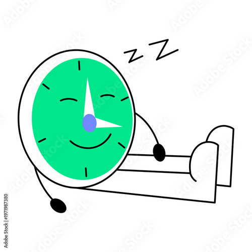 A flat style icon showing sleep time