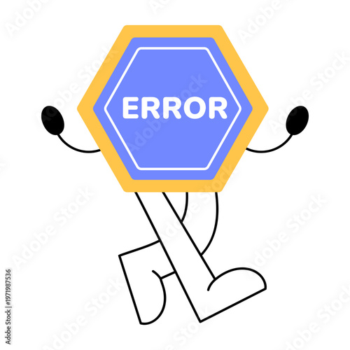 Flat style icon representing error