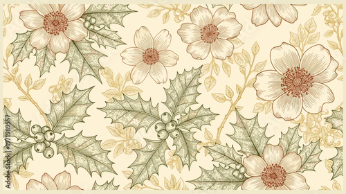 Wallpaper in the style of Baroque. A seamless vector background. floral ornament. Graphic vector pattern.