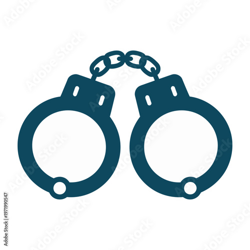 Vector of a pair of handcuffs with a chain connecting them