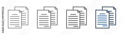 
outline icon set documentation with two document paper design