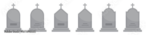 Gravestone icon. Tombstone icon. Headstone icon, vector illustration