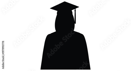 Graduation cap and gown a student celebrating achievement black silhouette