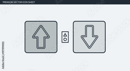 Up and Down Arrow Icons for Elevator or Directional Signage