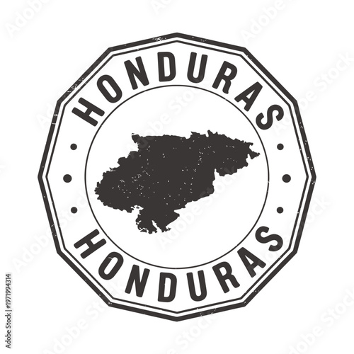 Stamp featuring the nation of Honduras and its geographical outline