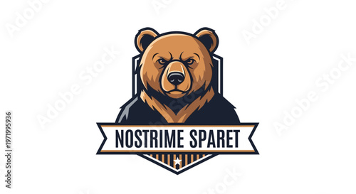 Bear Mascot Logo, Fierce Animal Emblem, Sport Team Graphic