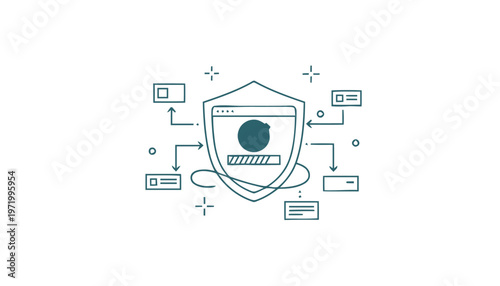 Shield Protecting Digital Information Security.