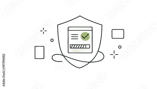 Shield Protecting Digital Information Security.