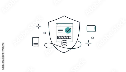 Shield Protecting Digital Information Security.