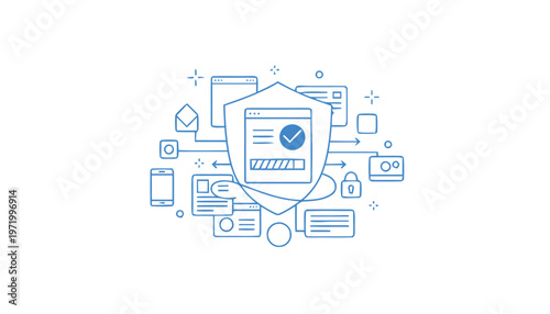Shield Protecting Digital Information Security.