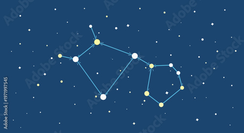 National Space Day scene with stars and constellations in night sky