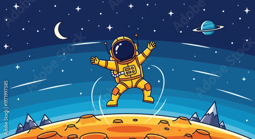 Astronaut Celebrates National Space Day on a New Planet's Surface