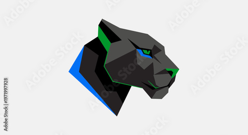 Abstract Panther Head Logo Design