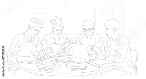 group of students studying together