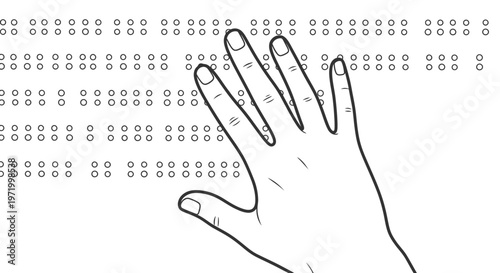 hand touching braille dots