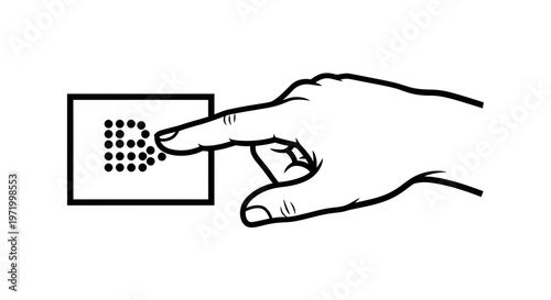 hand touching braille screen