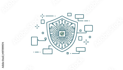 Shield with circuit board design.