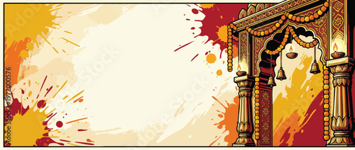 Navratri Festive Ornate Arches with Elegant Styling and Decorative Elements