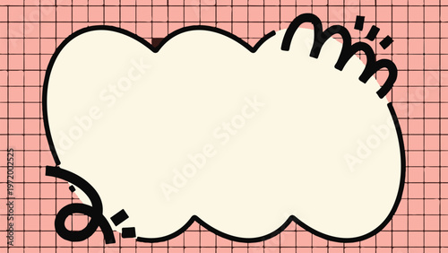 A border surrounds a speech bubble on a grid background with an evergreen theme.