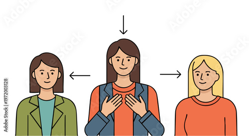 Three happy women representing positive influence and mindset