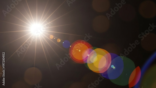 A radiant sunburst against a cosmic backdrop of stars illustration. Radiant explosion of light against a dark backdrop illustration