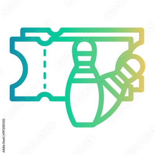 ticket Line Gradient Icon