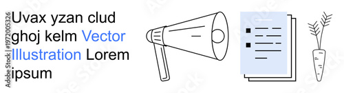 Foto Business communication, marketing strategy, announcements, workplace decor, advertising, and corporate ideas