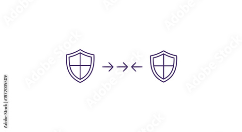 Shields with Arrows - Representing Protection, Security, and Exchange.