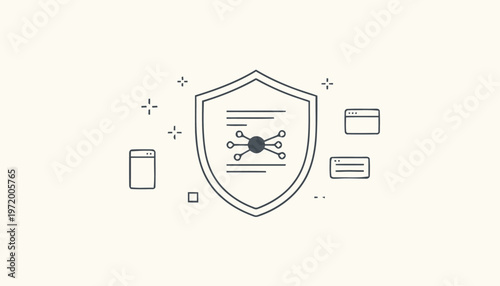 Shield with skull and crossbones symbol.