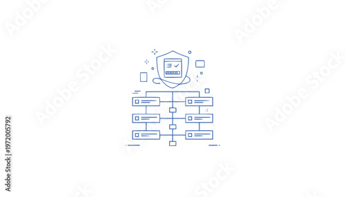 Stylized Flowchart Depicting Hierarchical Data Structure and Relationships.