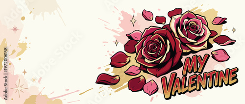 Valentine Rose Petals Romantic Presentation with Tidy Details