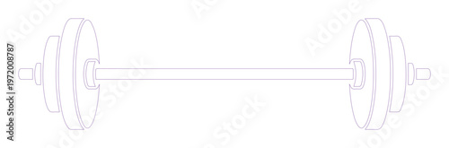 Minimalist Barbell Vector Icon, Gym Equipment Illustration, Fitness Training Symbol. Strength Workout Graphic Element for Sports Apps, Websites, and Health-Related Designs.