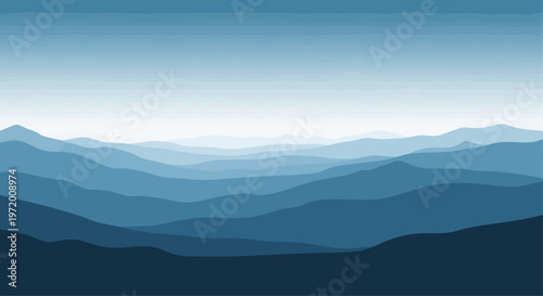 Abstract layered mountain range landscape illustration