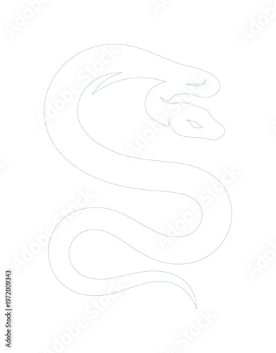 Minimalist two-headed snake vector illustration, a sleek serpent design, elegant reptile graphic, perfect for modern branding and tattoo art