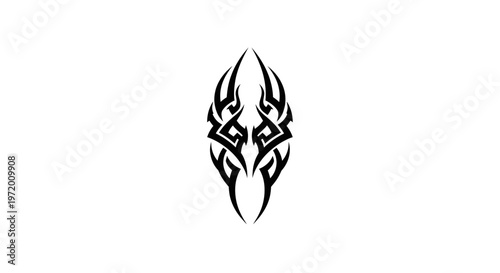 Abstract Tribal Tattoo Design Black Isolated on White Background