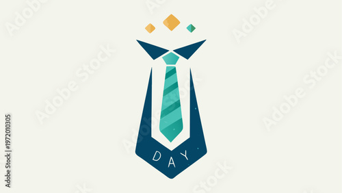 Father's day shirt with green tie and yellow sparkles