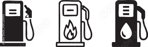 Clean fuel pump icons for automotive and infrastructure design