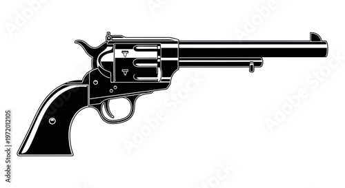 Classic Revolver Silhouette - Wild West Firearm Icon
