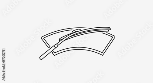 A simple outline drawing of a windshield wiper cleaning a glass pane