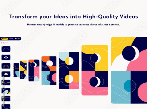Colorful abstract shapes for video generation