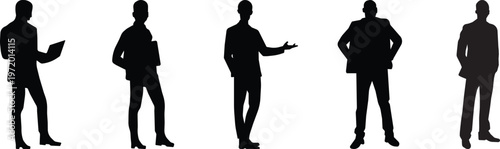 A vector silhouette of a businessman in a suit.
