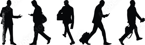 A vector silhouette of a businessman in a suit.
