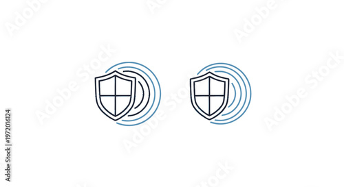 Two Shield Icons Representing Security and Protection Concepts.