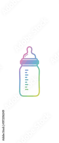 Baby bottle illustration on black background
