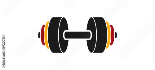 Dumbbell illustration black background fitness exercise concept