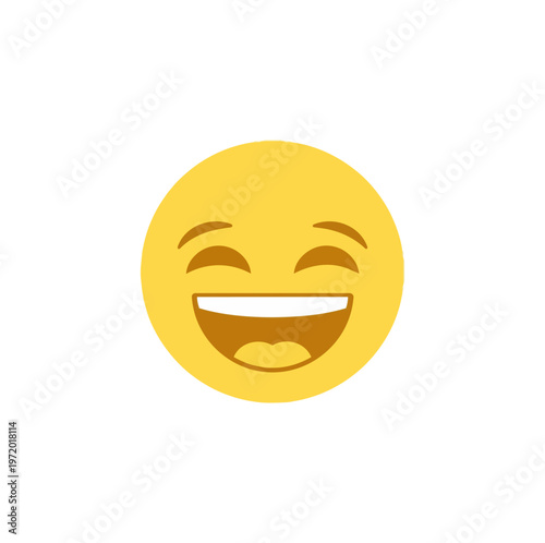 Smiling emoji illustration on black background for design