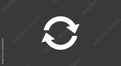 White Circular Arrows Logo Symbol.